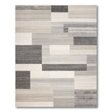 Modern Grey Geometric Grey Area Rug