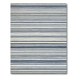 Blue and Teal Navy Striped Washable Area Rug