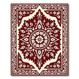 Red Persian Floral Medallion Traditional Persian Area Rug