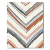 Layered Grey Chevron Zigzag Area Rug