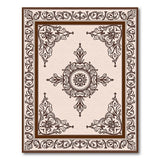 Ornate Floral Medallion Beige Beige and Neutral Area Rug