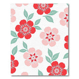 Red Pink Floral Vintage Area Rug