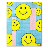 Playful Pixel Smiley Faces Area Rug