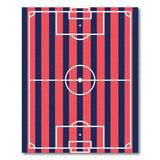 Navy Red Striped Soccer Field Area Rug