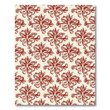 Red Swirling Floral Pattern Area Rug