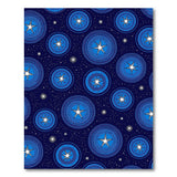 Navy Blue Starry Circles Geometric Area Rug
