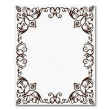 Brown and Tan Ornate Floral Border Area Rug