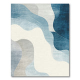 Abstract Area Fluid Blue Waves Abstract Area Rug