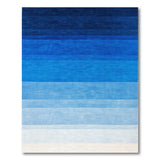 Blue and Teal Ombre Blue Gradient Stripe Area Rug