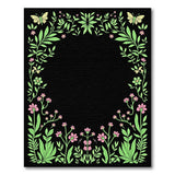 Green Foliage Pink Flower Butterfly Border Rug