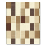 Tan Brown Geometric Woven Block Area Rug