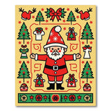 Festive Santa Claus Christmas Cartoon Area Rug