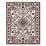 Ornate Maroon Floral Medallion Persian Rug