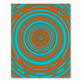 Teal Orange Spiral Geometric Area Rug