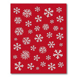 Red Area Rug with White Snowflakes