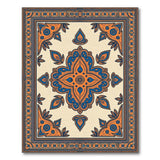 Intricate Orange Blue Persian Medallion Rug