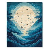 Mystic Ocean Moon Fish Blue Teal Area Rug