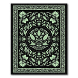 Mint Green Persian Area Rug on Black