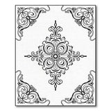 Ornate Victorian Black White Area Rug
