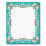 Teal Persian Floral Border Area Rug