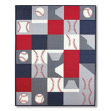Baseball Patchwork Quilt Area Rug