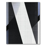Geometric Abstract Area Rug in Black White Blue
