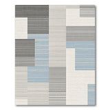 Grey Blue Geometric Modern Area Rug