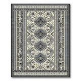 Heritage Tribal Geometric Black White Area Rug