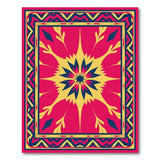 Multi-color and Patterns Vibrant Red Starburst Geometric Area Rug