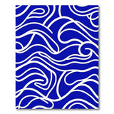 Abstract Area Blue and Teal Navy Blue Abstract Wave Area Rug