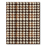 ODIKA Brown Houndstooth Washable Rug - Low Pile Non-Slip Pet Friendly Area Rug