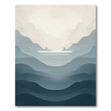 Layered Blue Mountain Abstract Area Rug