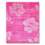 Pink Peony Striped Floral Area Rug