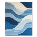 Geometric Modern Cascading Blue Waves Area Rug