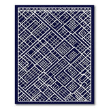 Blue and Teal Navy Geometric Lattice Area Rug