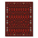 Red Red Persian Floral Area Rug