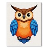 Cute Big-Eyed Owl Cartoon Area Rug