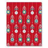 Festive Red Teal Ornament Hanging Rug