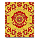 Radiant Red Sun Mandala Floral Yellow Area Rug