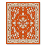 Orange Traditional Persian Floral Area Rug