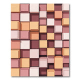 Modern Geometric Cube Rug in Pink Orange