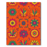 Vibrant Orange Multi-Color Floral Area Rug