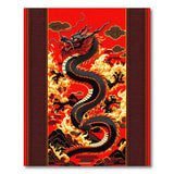 Red Fiery Red Dragon Area Rug
