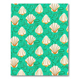 Teal Scallop Shell Swirl Area Rug