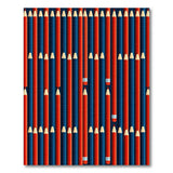 Red Blue Colored Pencils Stripe Area Rug
