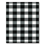 Rustic Farmhouse Black White Gingham Check Area Rug