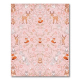 Pink Woodland Animals Kids Area Rug