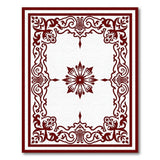 Red Ornate Red Floral Frame Area Rug