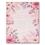 Pink Blush Pink Floral Border Area Rug