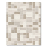 Modern Beige Block Mosaic Area Rug
